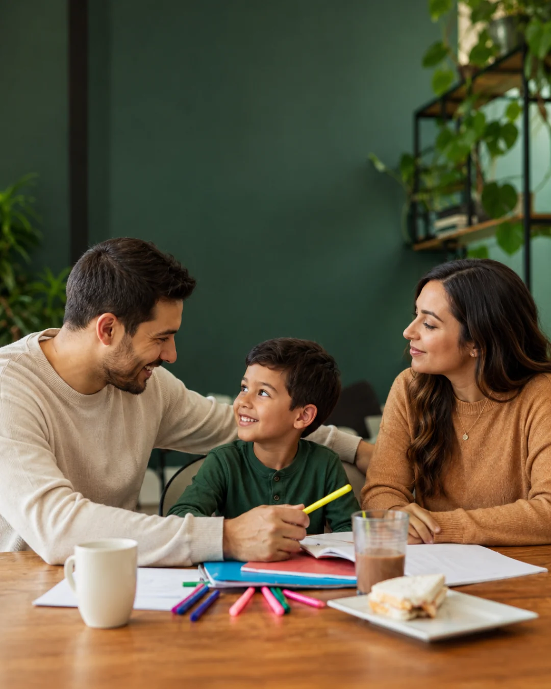 Child learning calmly with encouragement