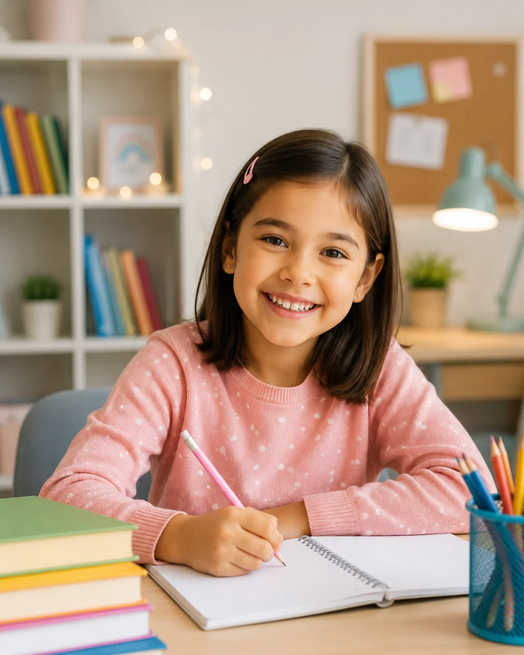 Child feeling confident with schoolwork