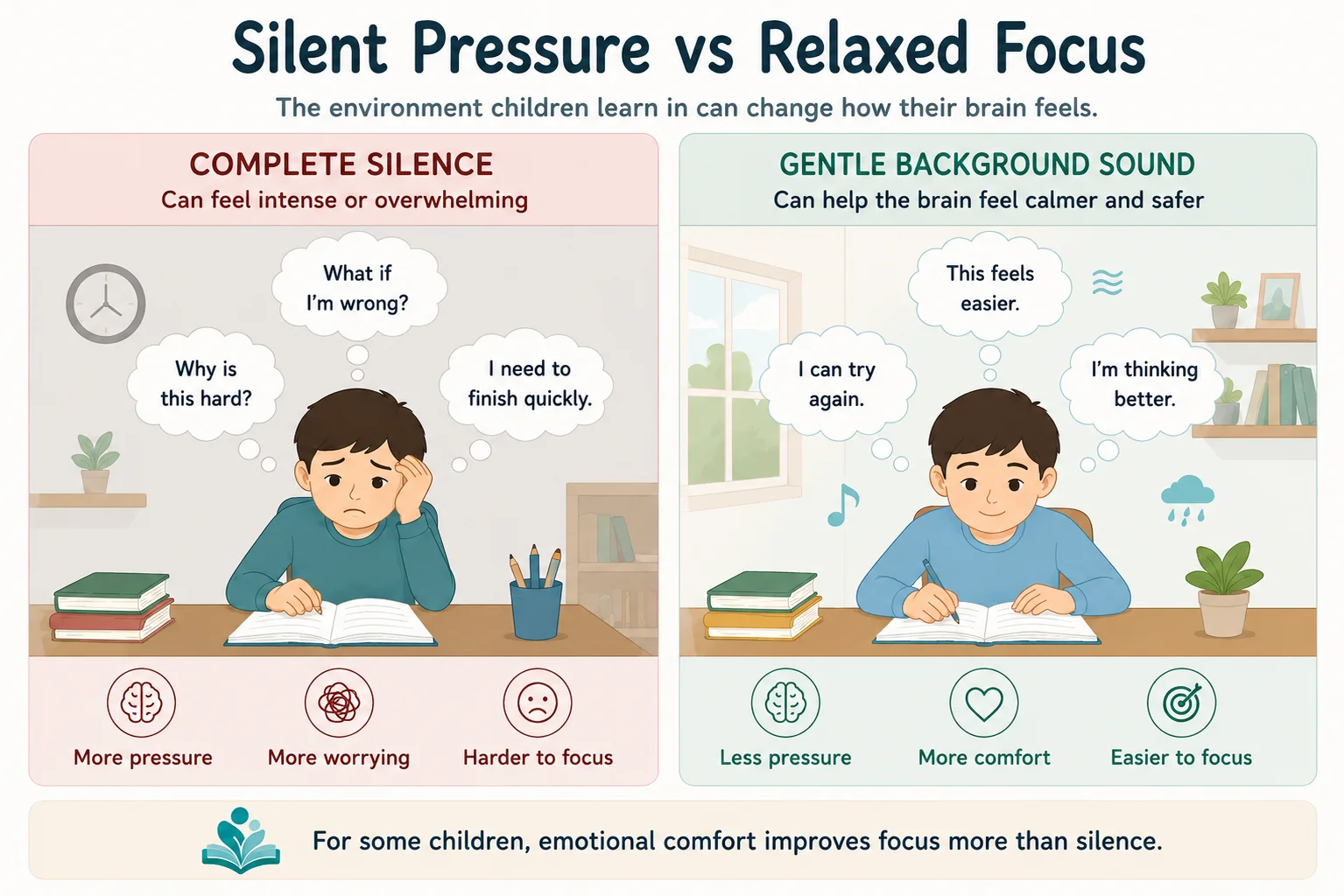 Silent Pressure vs Relaxed Focus Diagram